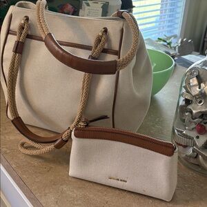 Michael Kors Cream and Brown Tote